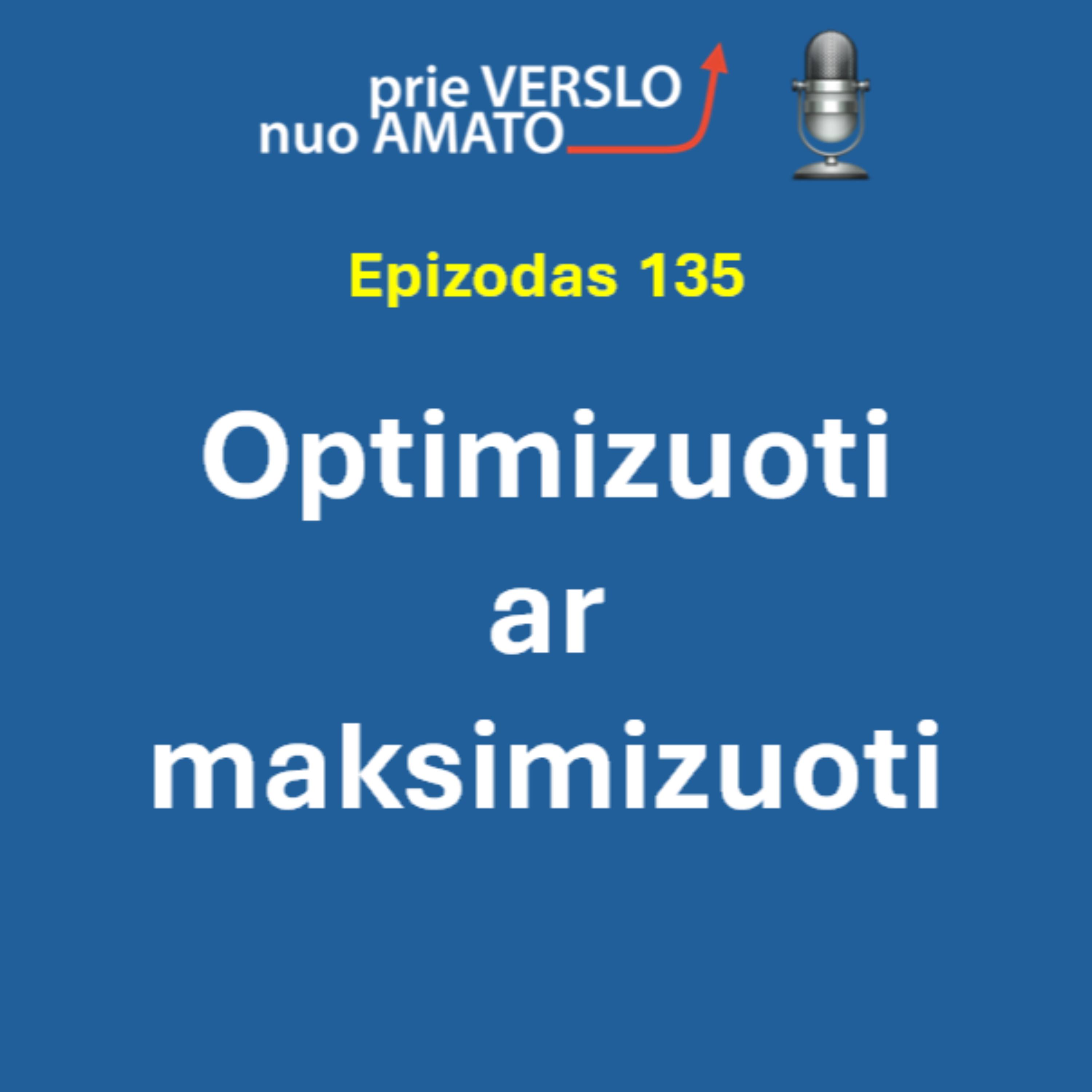 E135. Optimizuoti ar maksimizuoti?