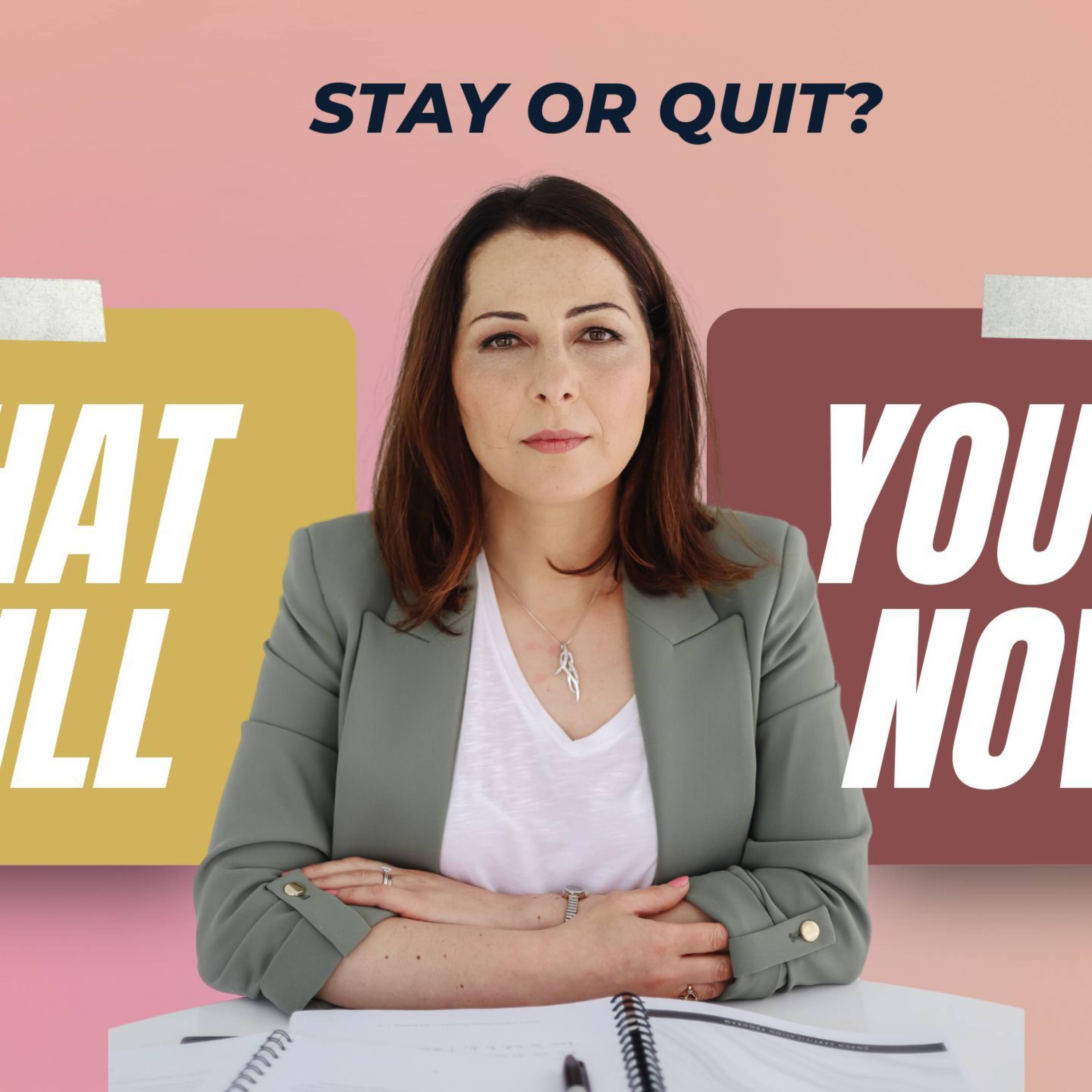 Ep #7 Should You Stay or Go? A 5-Question Litmus Test for Consulting Leaders at a Career Crossroads episode artwork