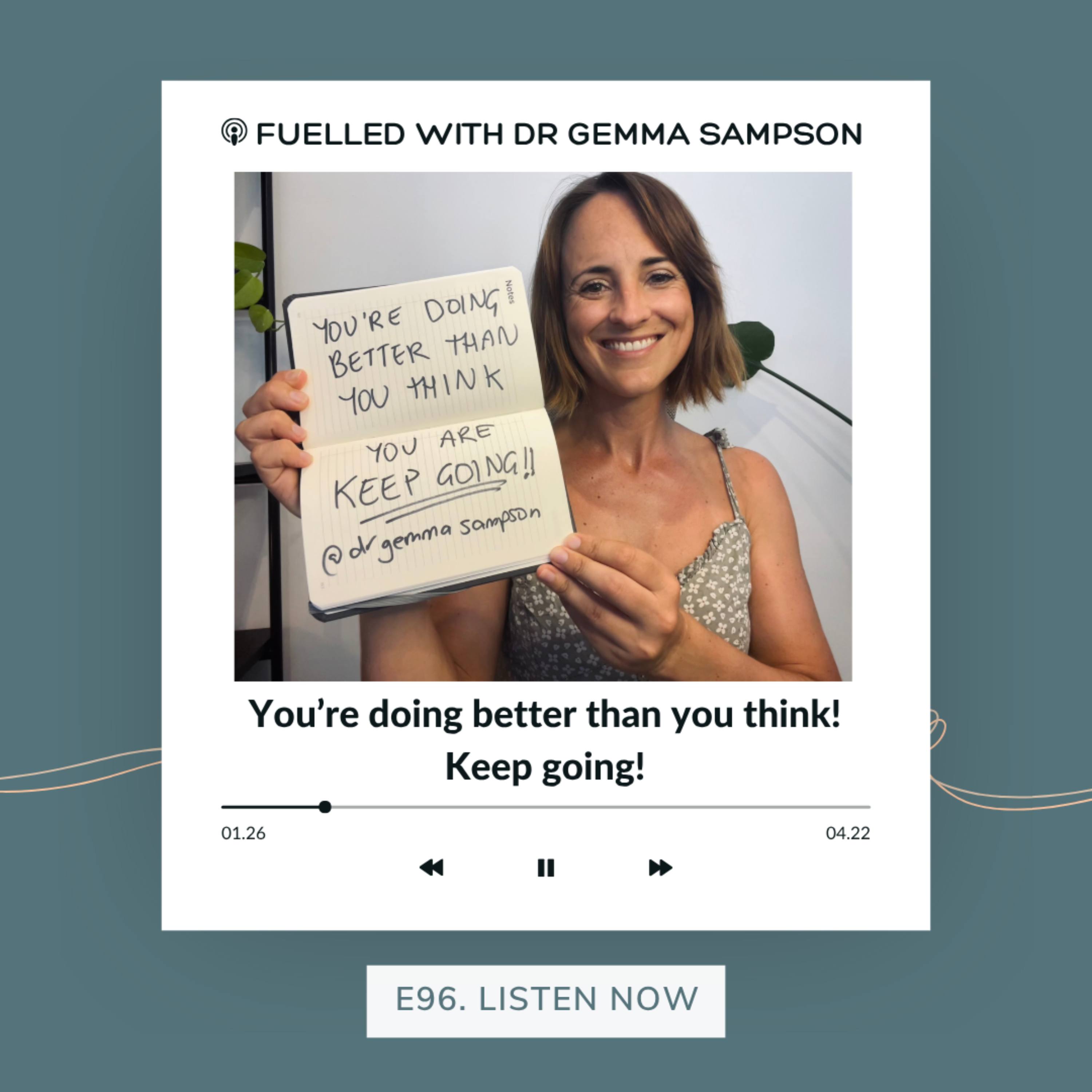 96. You're doing better than you think you are. Keep going