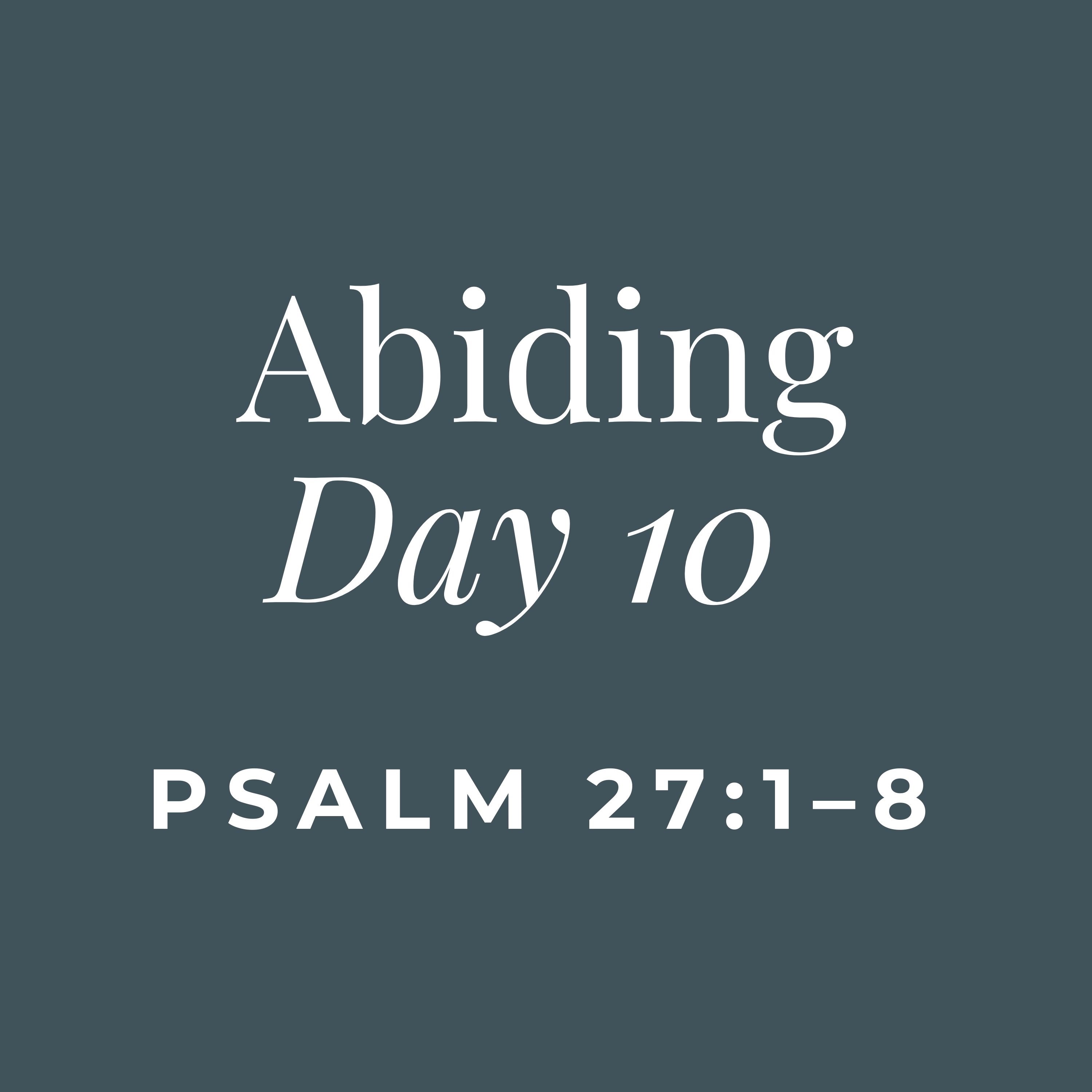 ABIDING - Day 10 (On Rising Above)