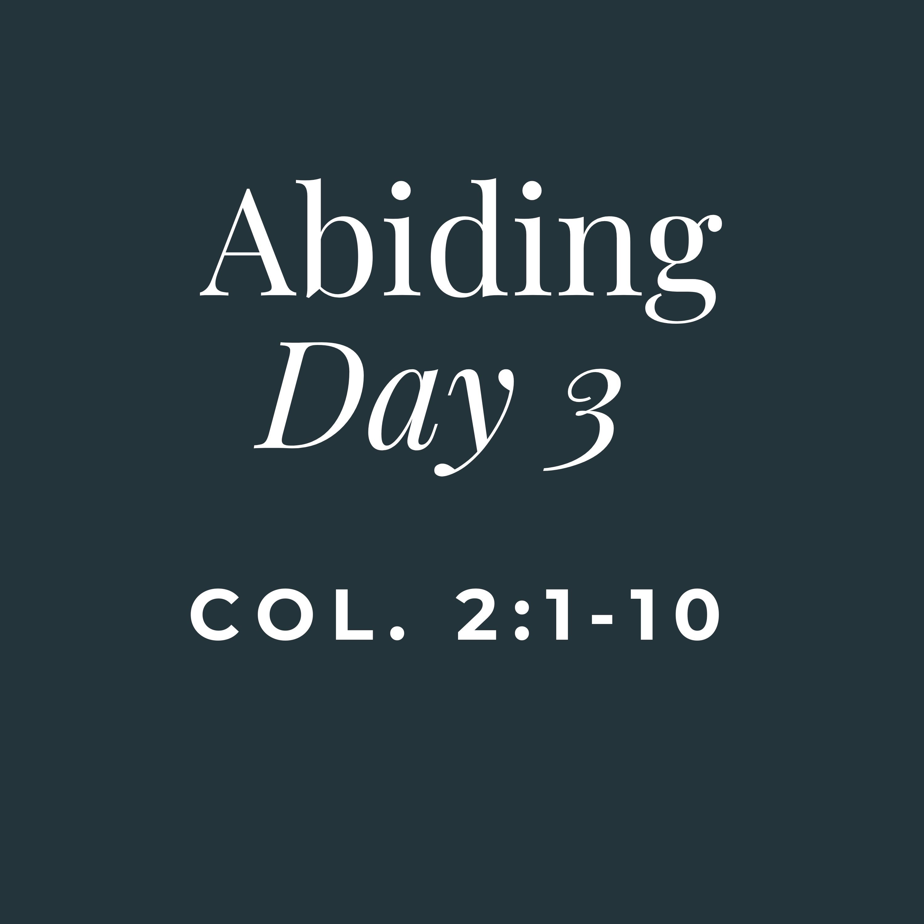 ABIDING - Day 3 (On Time Pressures)