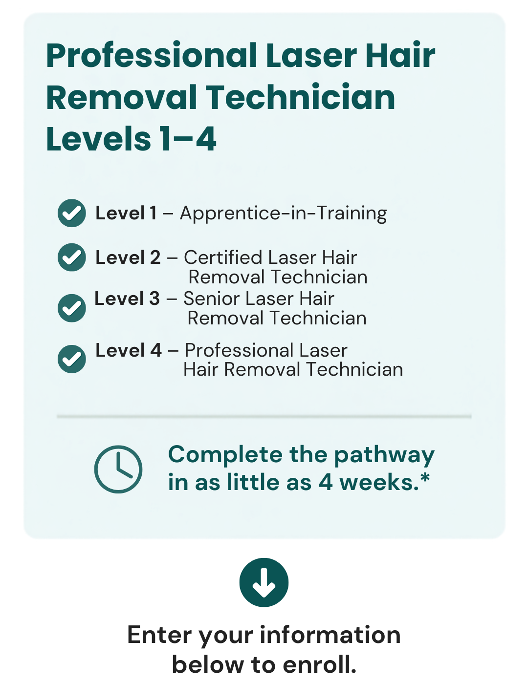 Professional Laser Hair Removal Technician Levels 1–4