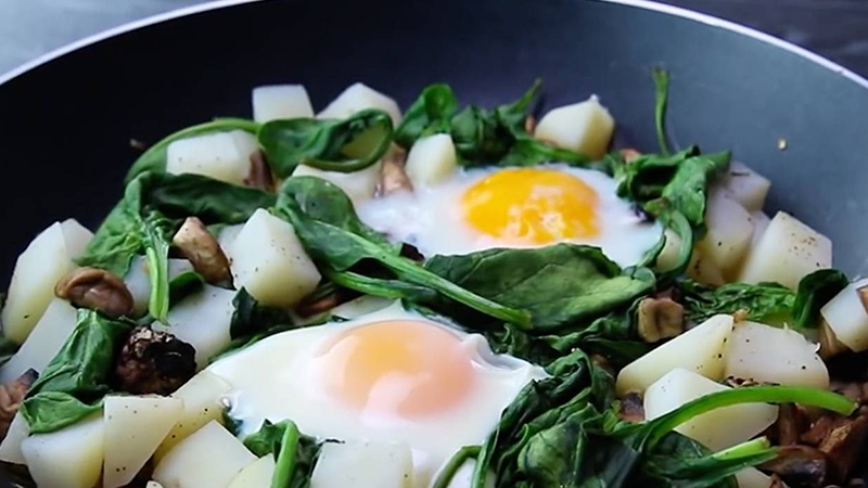 Potato and Spinach Eggs