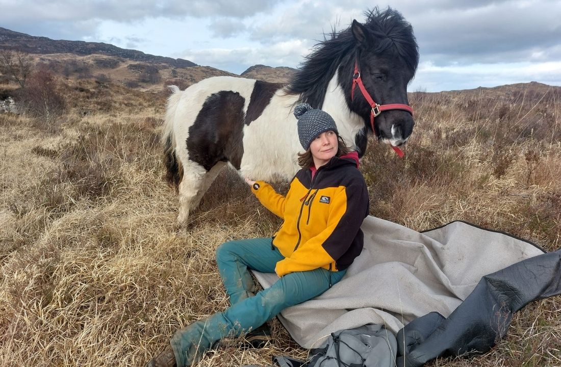 Nicky with Pixie in the Scottish Highlands