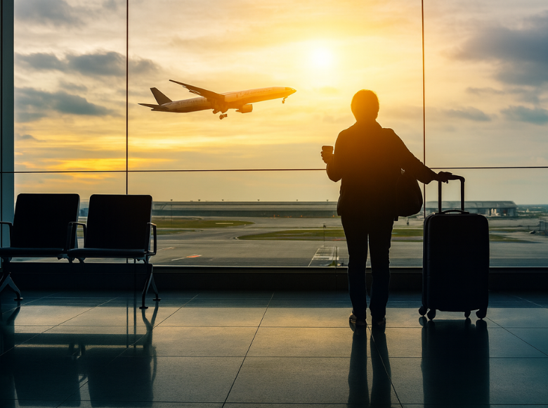 Airport departure board before the flight