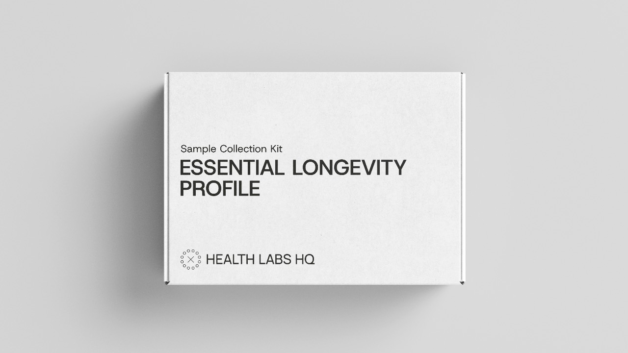 Essential Longevity Profile blood test kit from Health Labs HQ