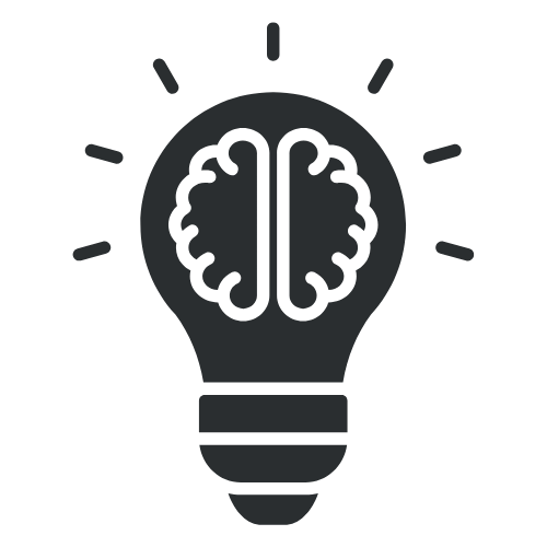 icon lightbulb with brain