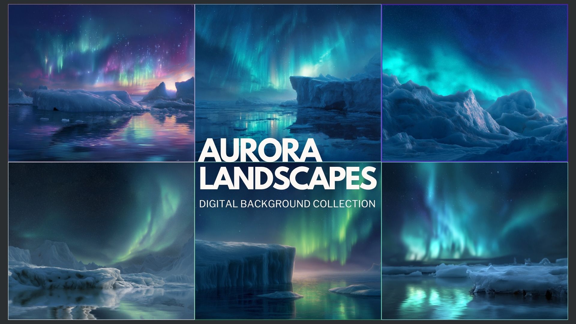 Aurora Landscape Digital background collage image