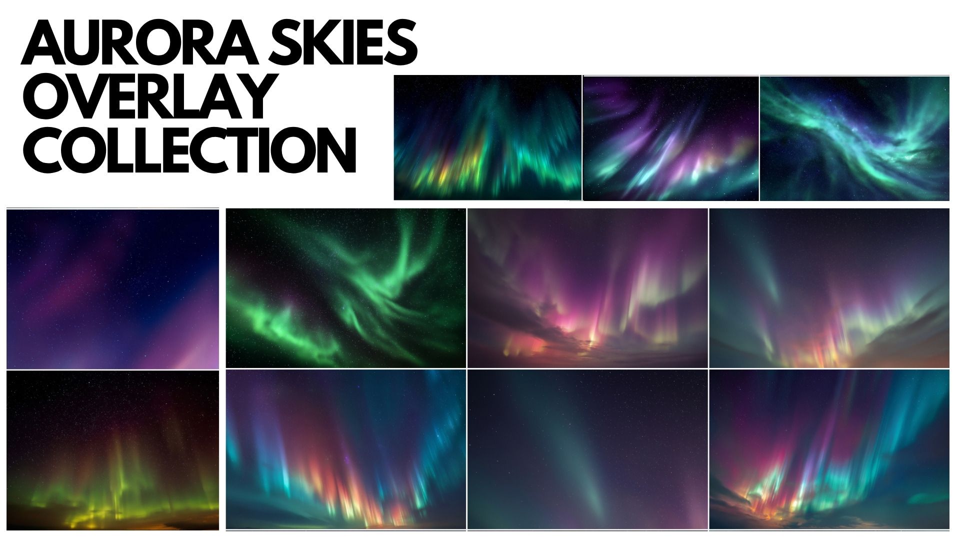 Aurora Skies Overlay Collection  for Photoshop Compositing