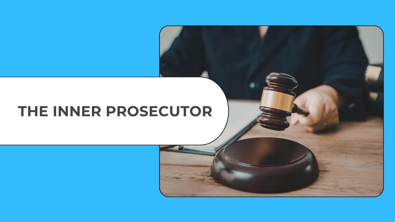 Judge’s gavel symbolising self-judgment and our inner critic