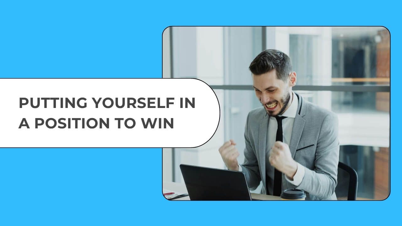Leader celebrating success after persistence and resilience by putting themself in a position to win