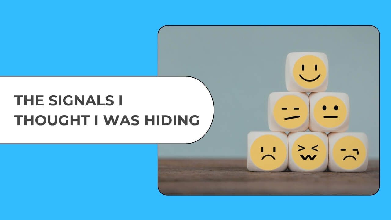 Stacked emotion icons representing hidden feelings, self-awareness and recognising emotional signals beneath behaviour