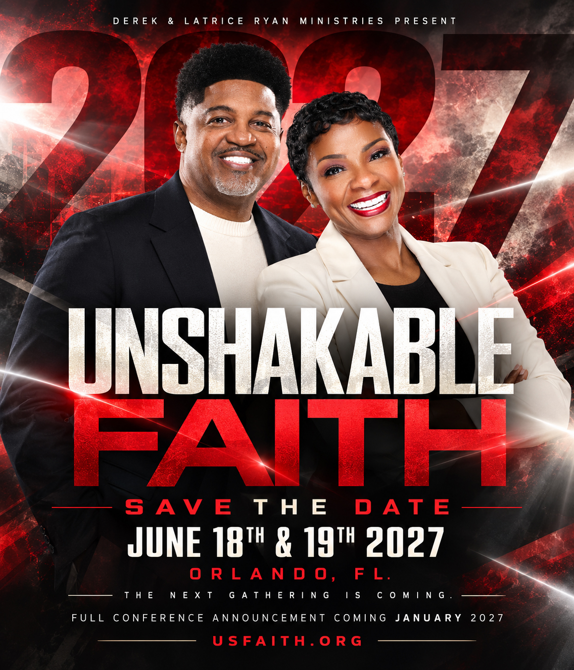 Unshakable Faith 2027 Save the Date — June 18 and 19 in Orlando, Florida