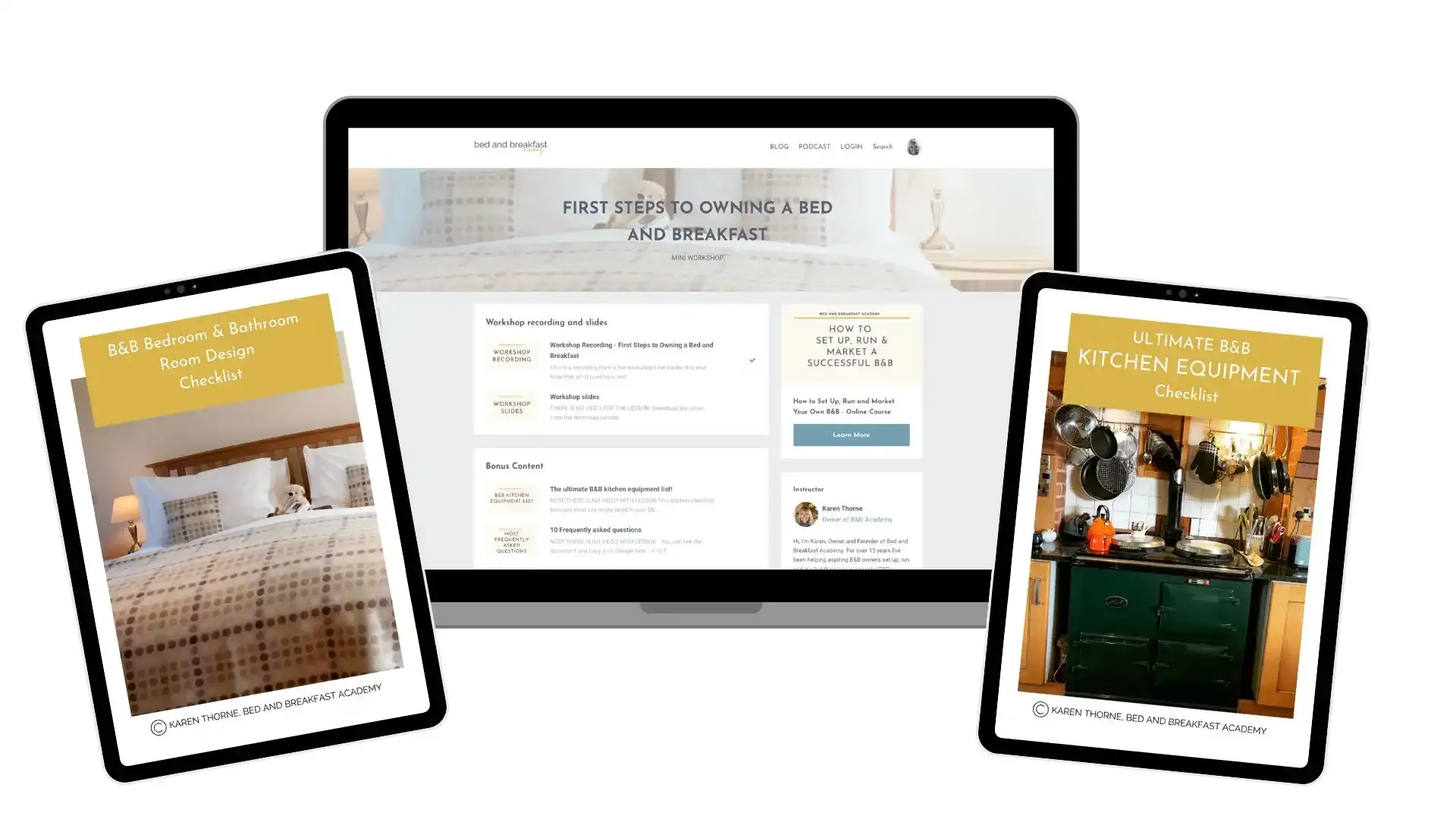 IPAD ON DESK WITH MESSAGE WANT HELP AND SUPPORT MARKETING YOUR OWN B&B