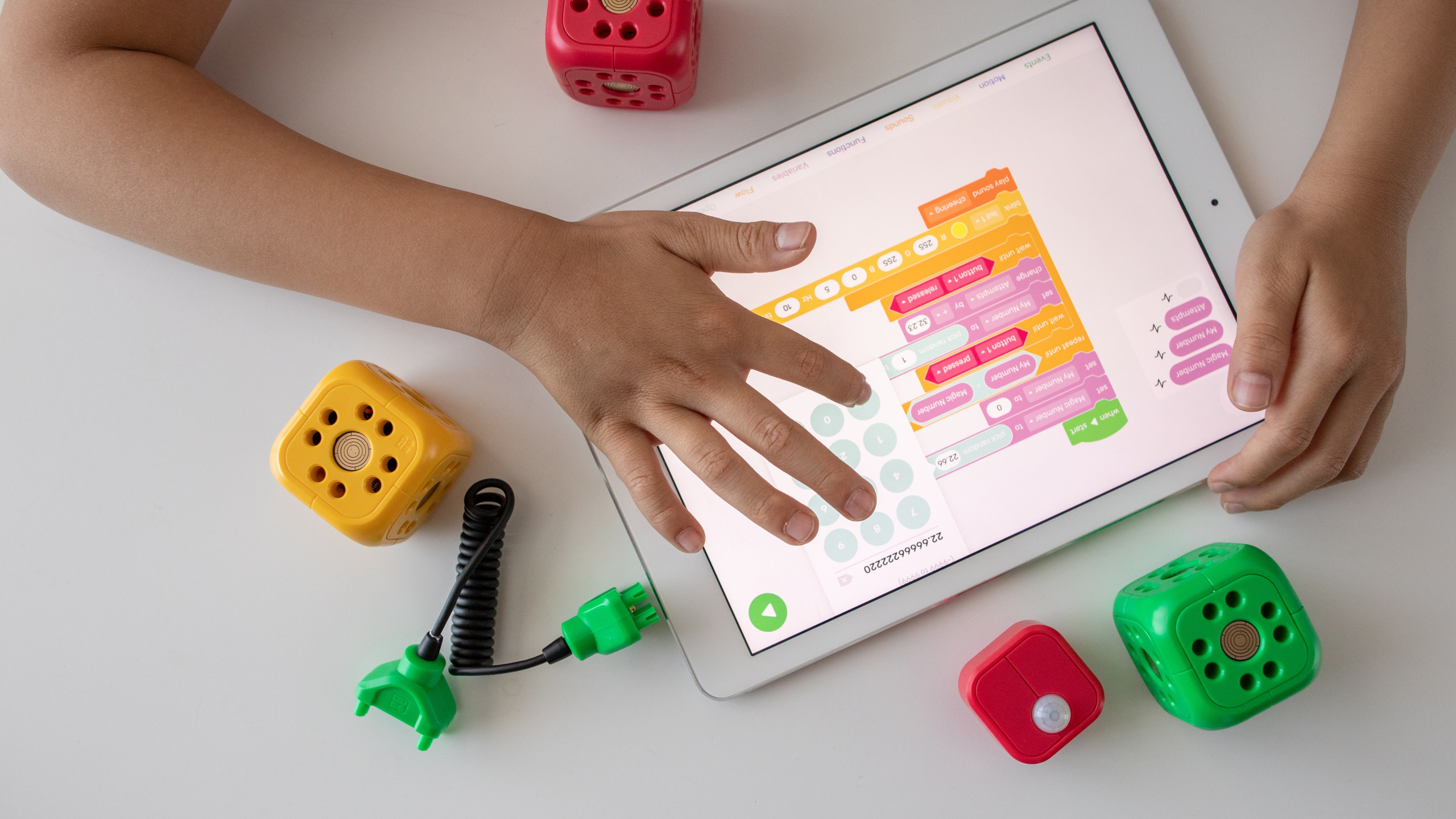 Child playing on a tablet