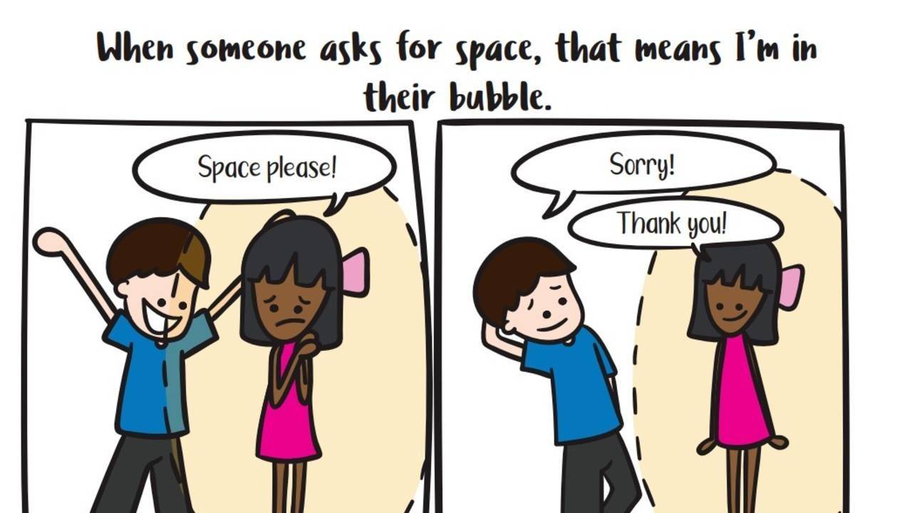 First page of the free Personal Space social story