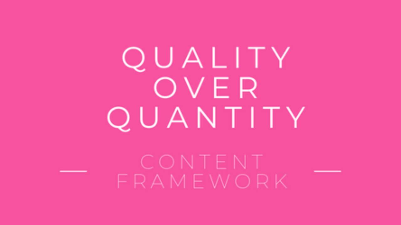 Quality Over Quantity Content Framework
