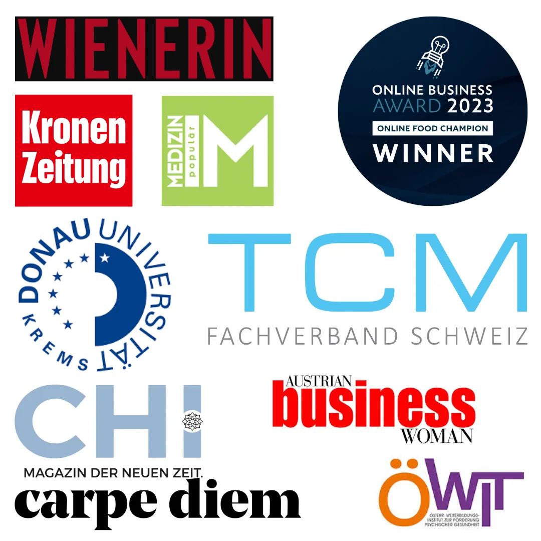 Akademie für integrative Ernährung: Online Business Award 2023, bekannt aus Wienerin, Kronen Zeitung, Donau-Universität Krems und TCM Fachverband Schweiz