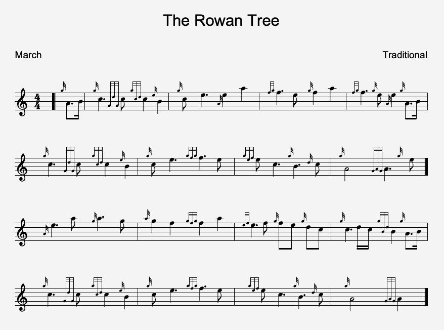 rowan tree bagpipe sheet music