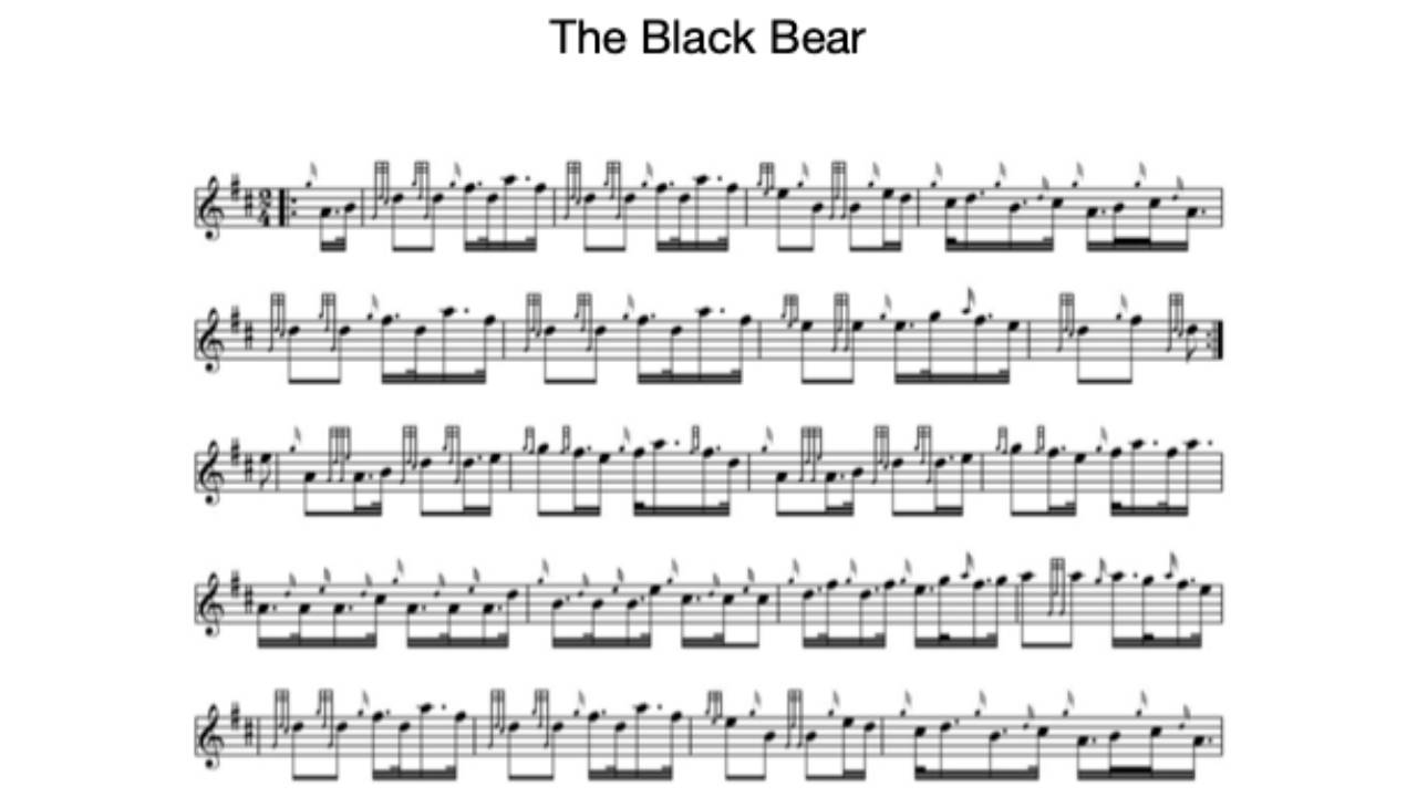 Free The Black Bear Bagpipe Sheet Music – Printable PDF