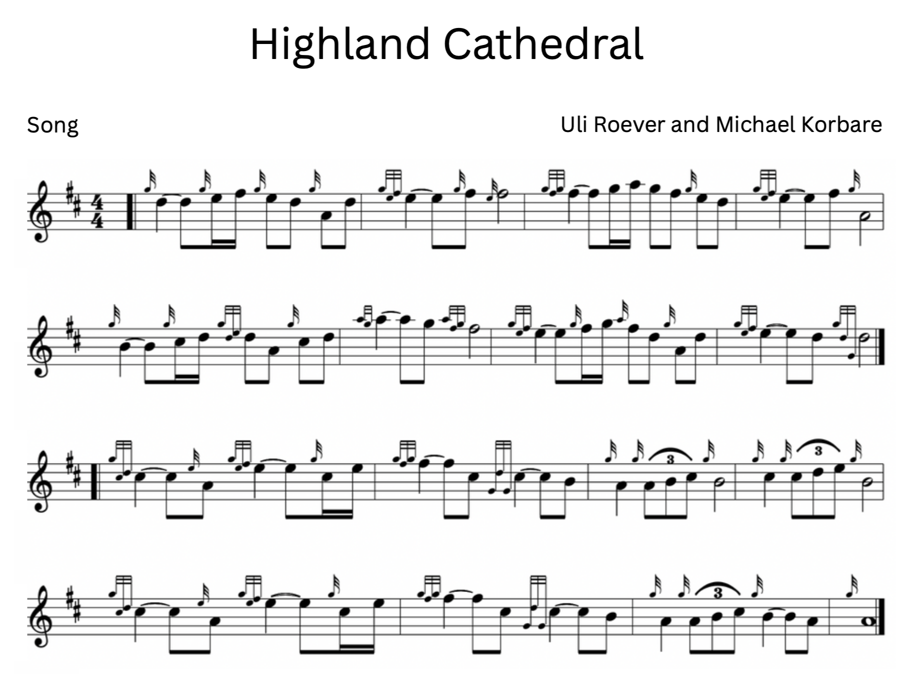 highland cathedral bagpipe sheet music