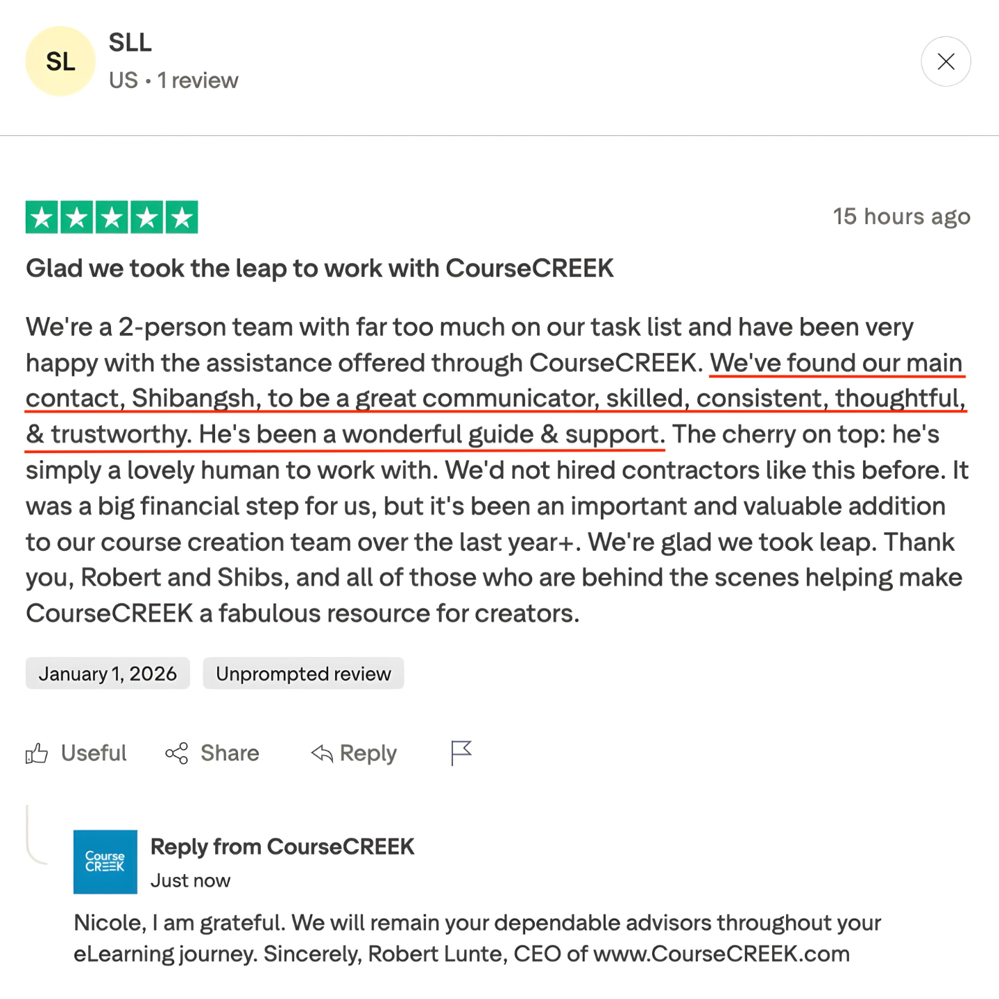 CourseCREEK Reviews and Testimonials