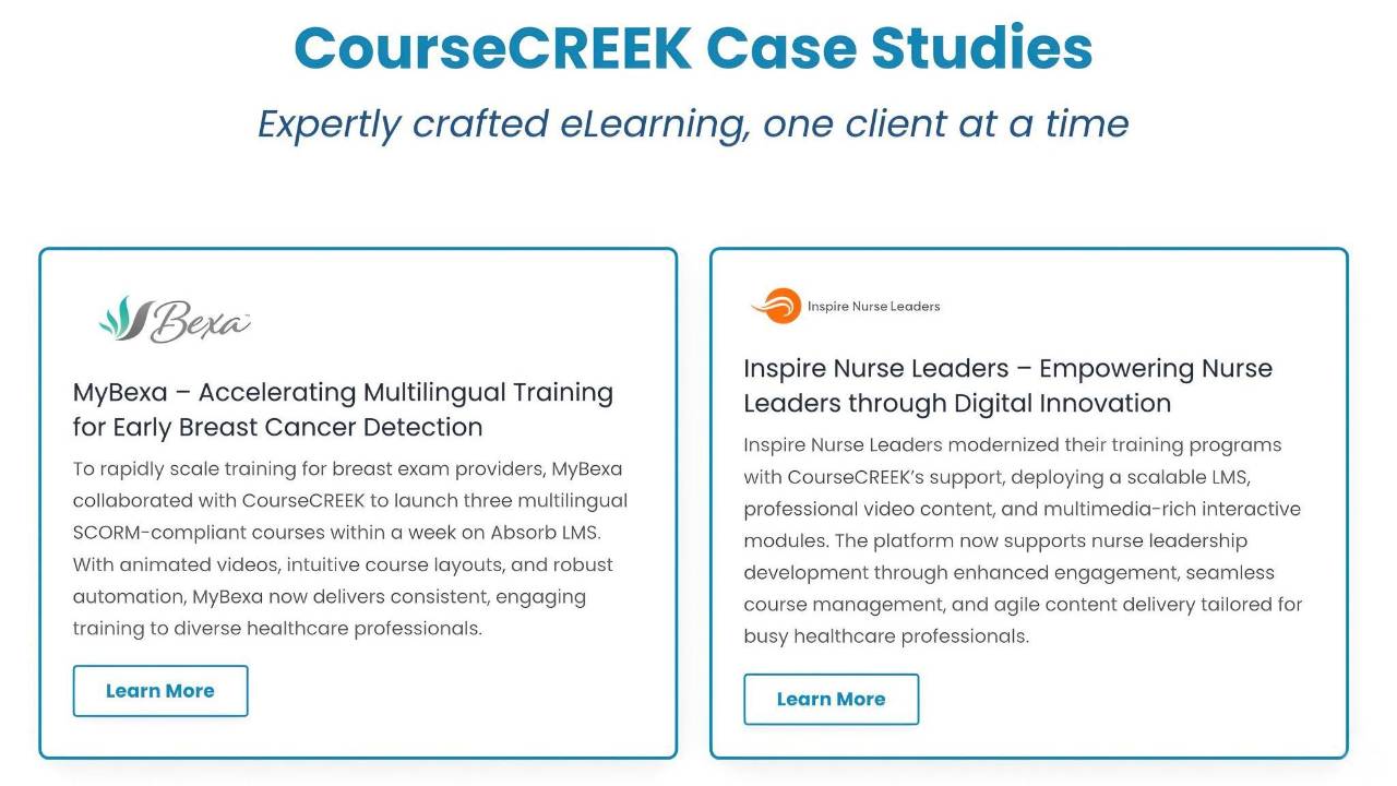 CourseCREEK - Client Case Studies