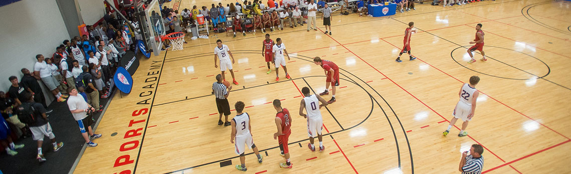 The sports academy gym during a game
