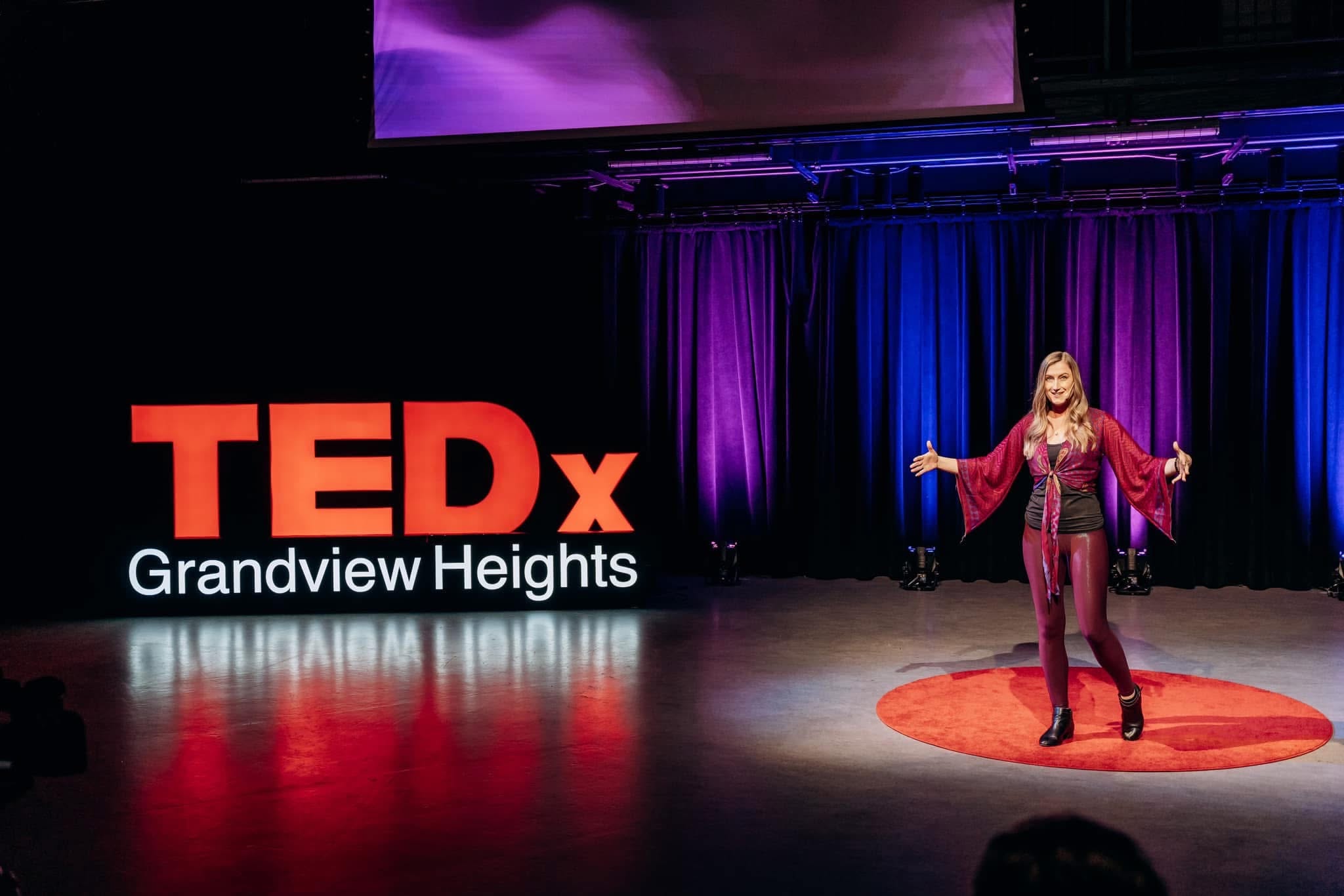 Brooke Yantzi on stage at TEDx