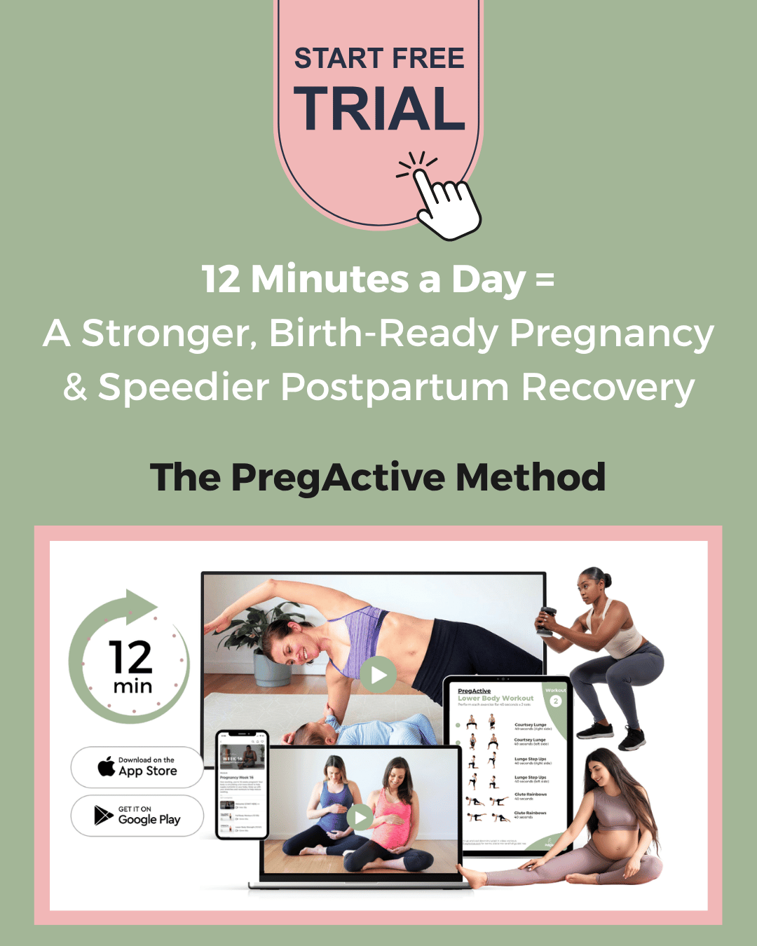 12-Minute Pregnancy Workouts That Relieve Back Pain, Fatigue and Pelvic Floor Issues
