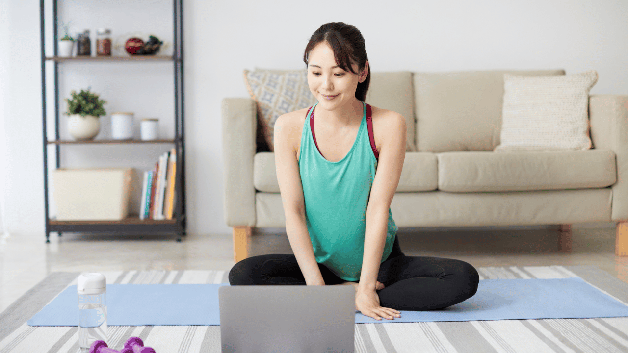 Women exercising for pelvic floor and core