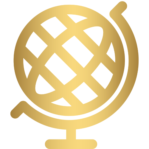 Globe icon representing 100 percent online program accessible worldwide