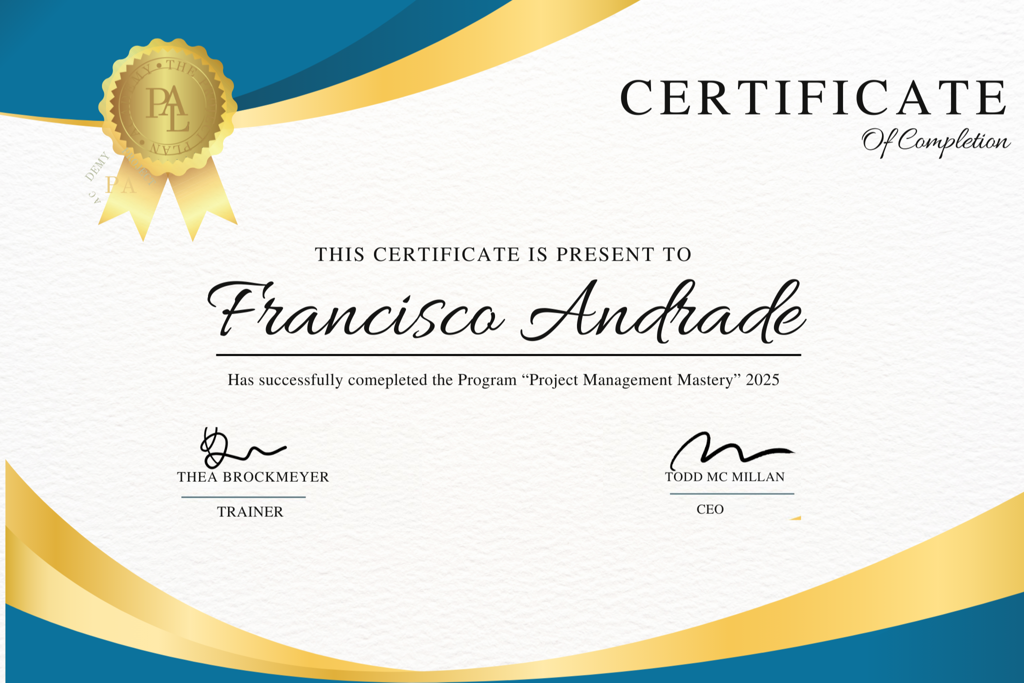 Certificate PM
