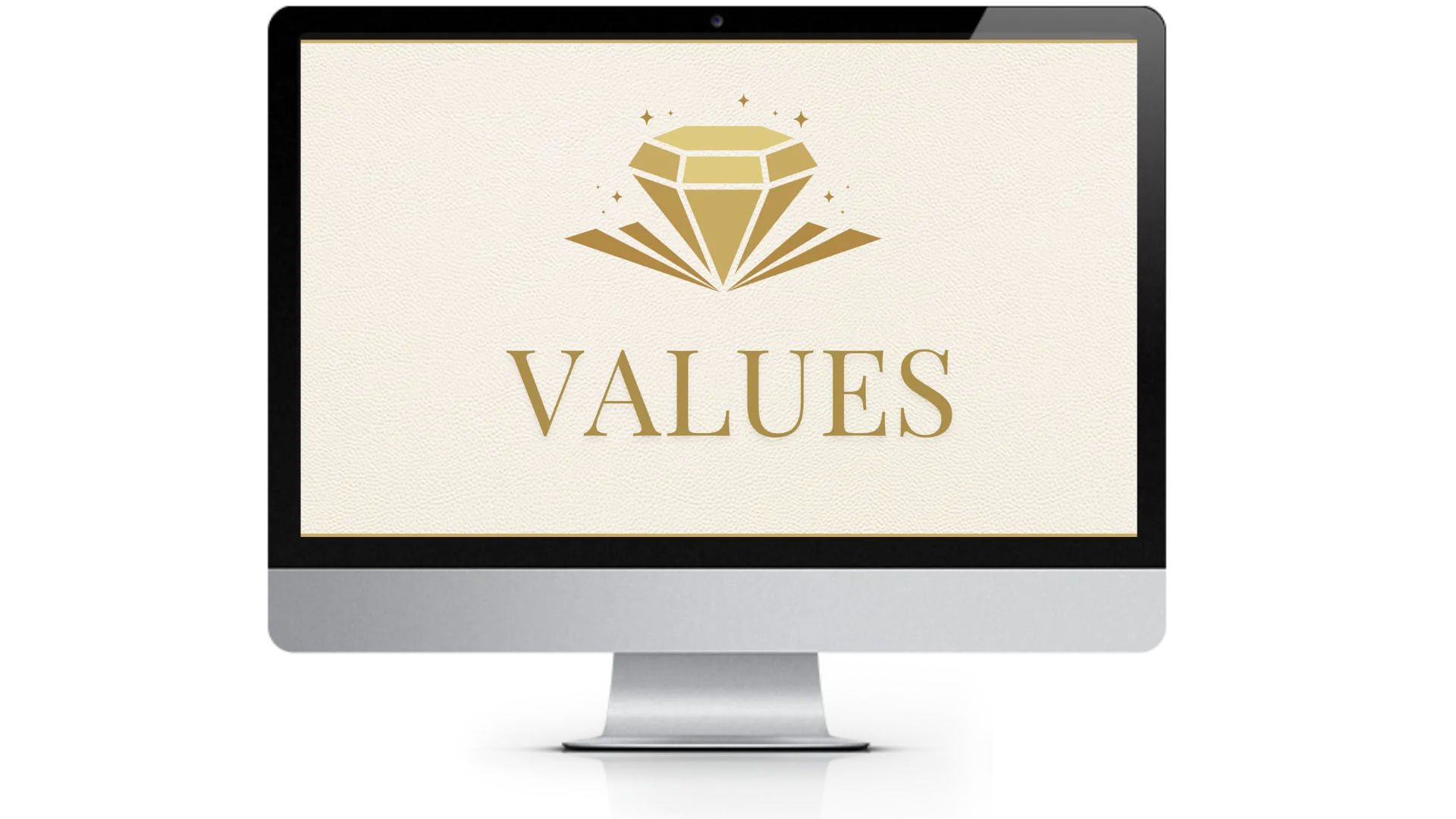Week 3 Values Reset with diamond icon on computer screen