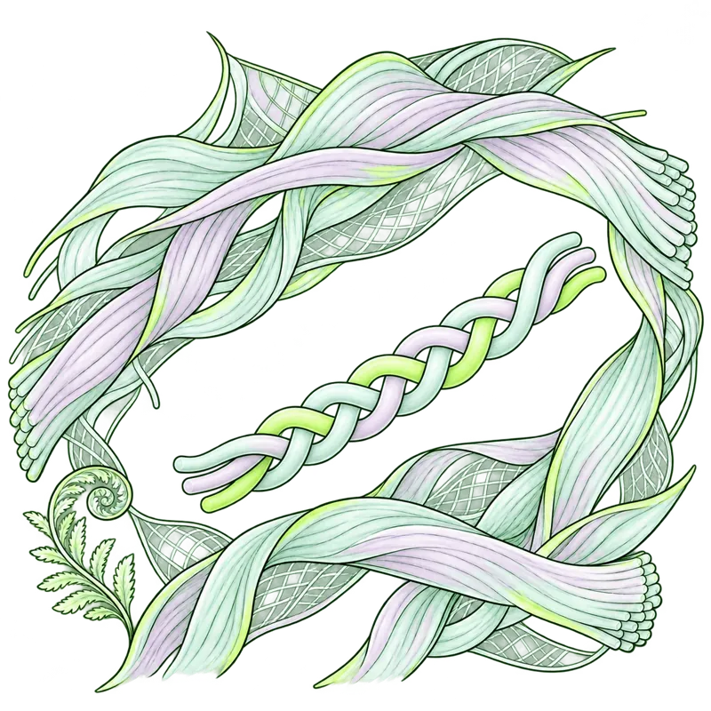 Watercolour of a collagen triple helix