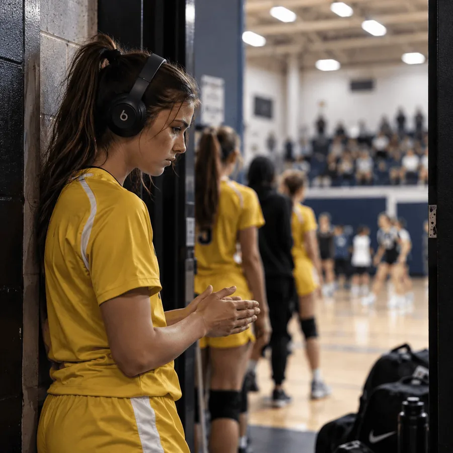 Player focused before a game