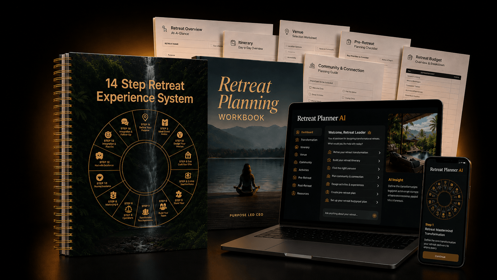 Retreat Planner AI — 14 Step Retreat Experience System workbook and AI app