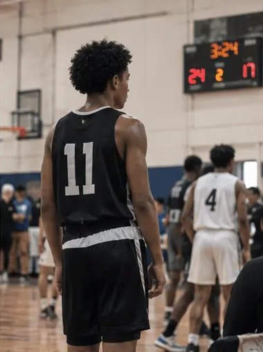 Basketball player on court during a game