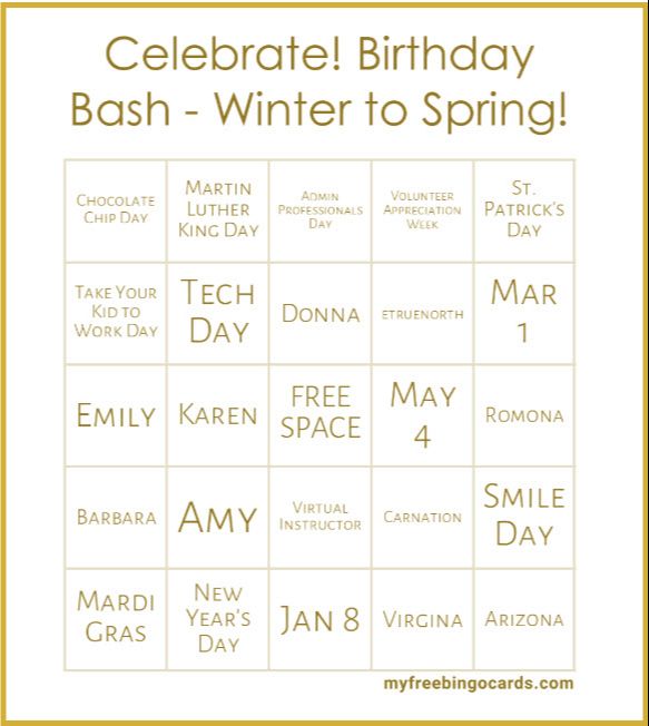 word search with words related to birthdays highlighted