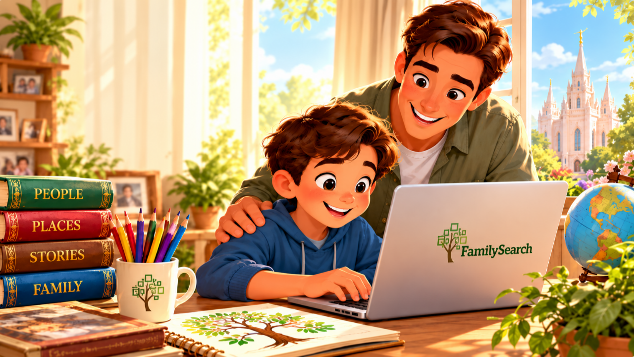 Help your child ages 8–12 get started with FamilySearch! Learn how to create a free account with parental permission and explore your family tree together.