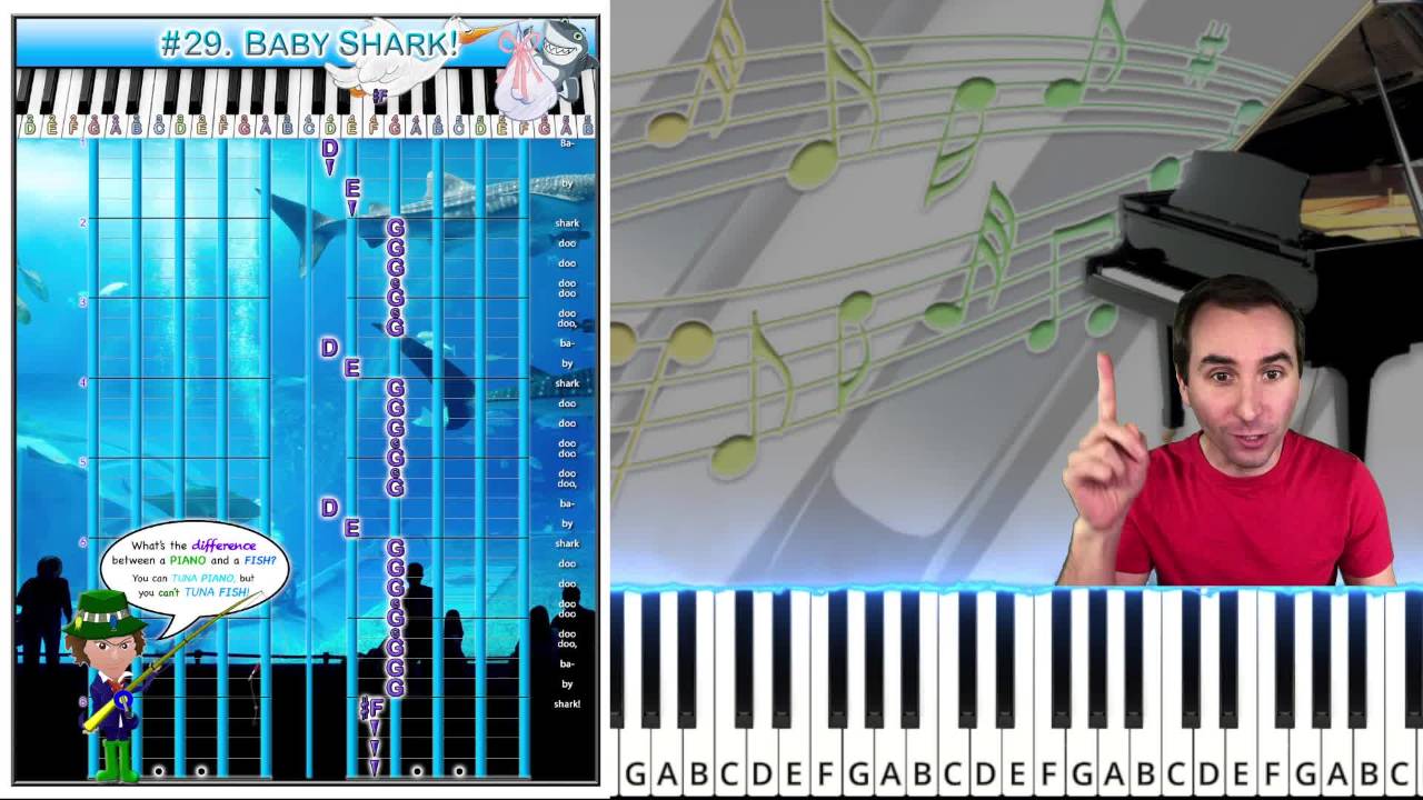 Baby Shark free piano lessons