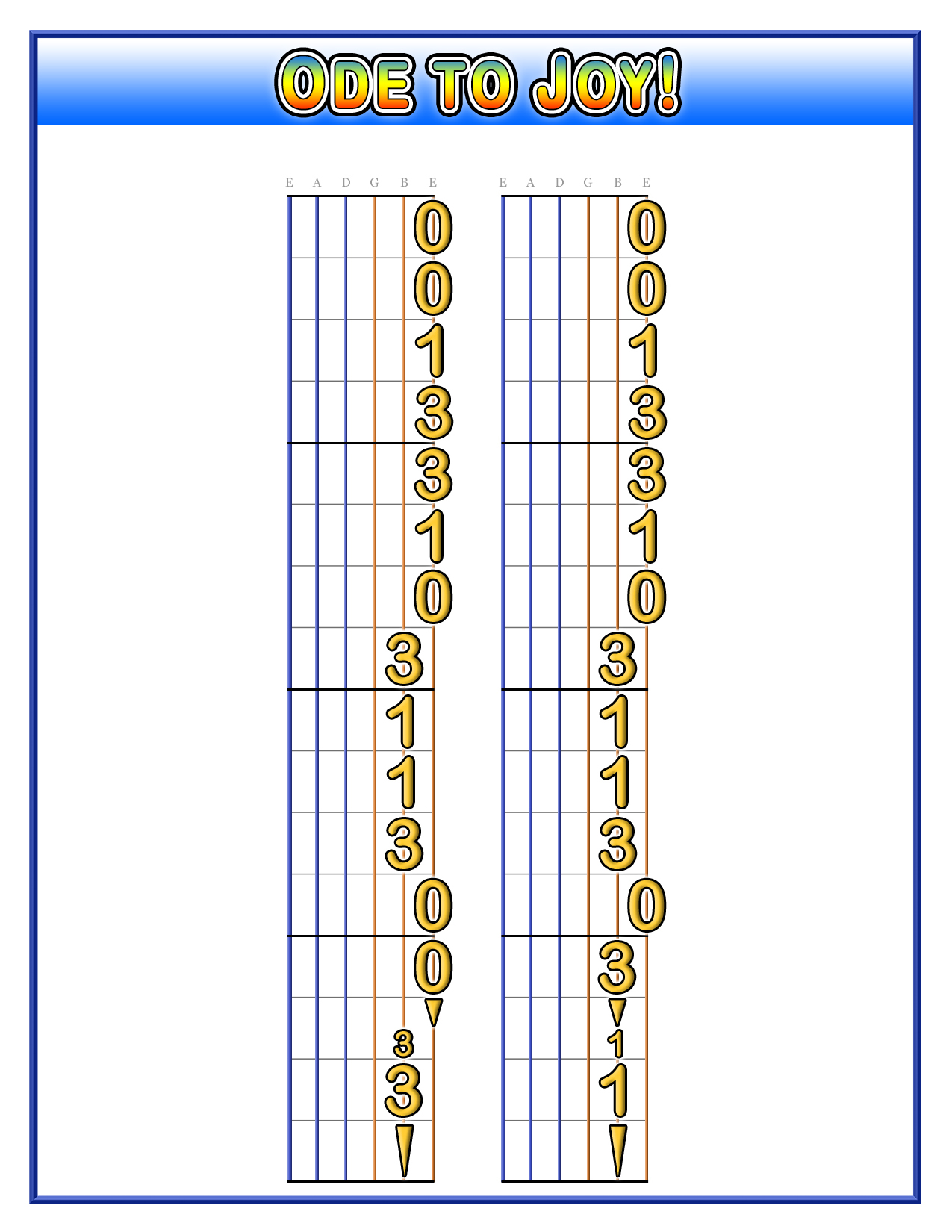Preview of Ode to Joy sheet music from Kids Guitar