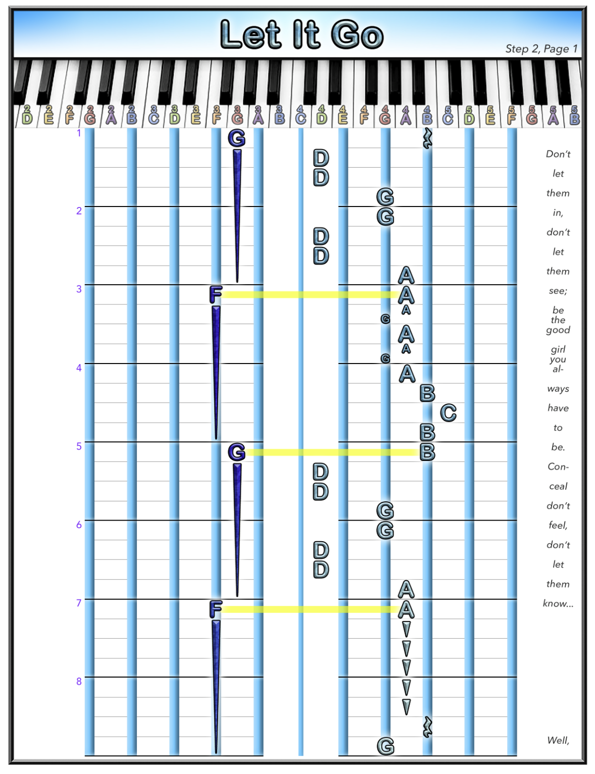 Let It Go Medium — Step 2 sheet music, page 1