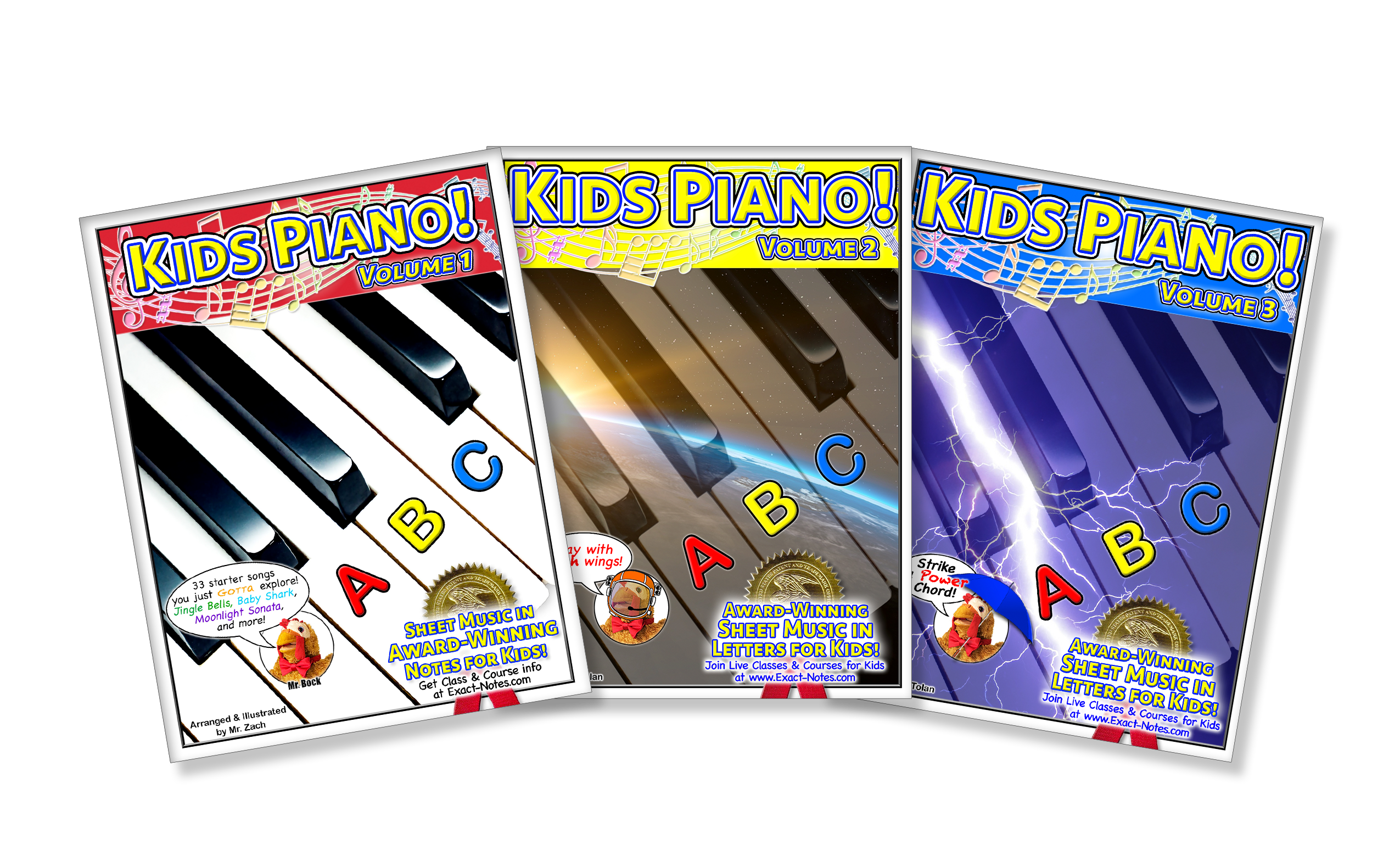 Kids Piano Volumes 1, 2, and 3