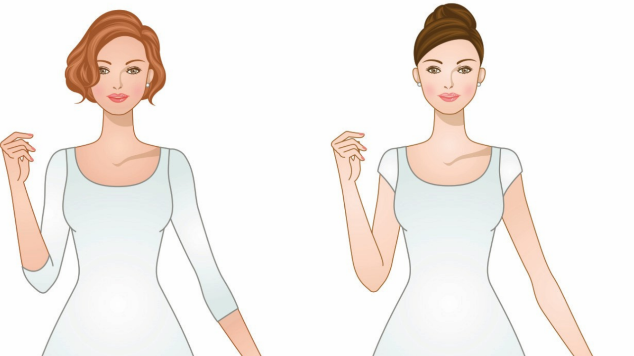 Illustration showing different wedding dress sleeve lengths including three-quarter sleeves, cap sleeves, and sleeveless bridal gown styles.