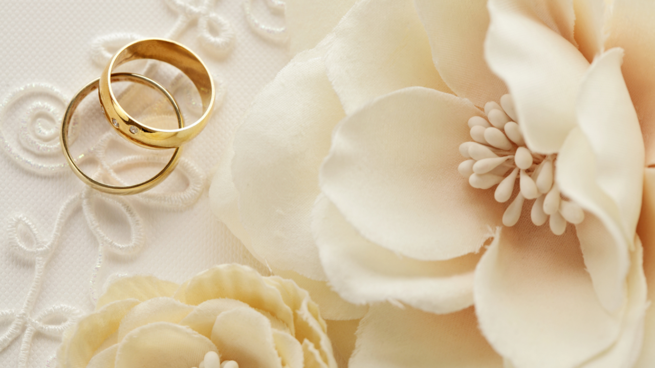 lds wedding guest list planning with wedding rings and floral details, creating meaningful and organized wedding invitations