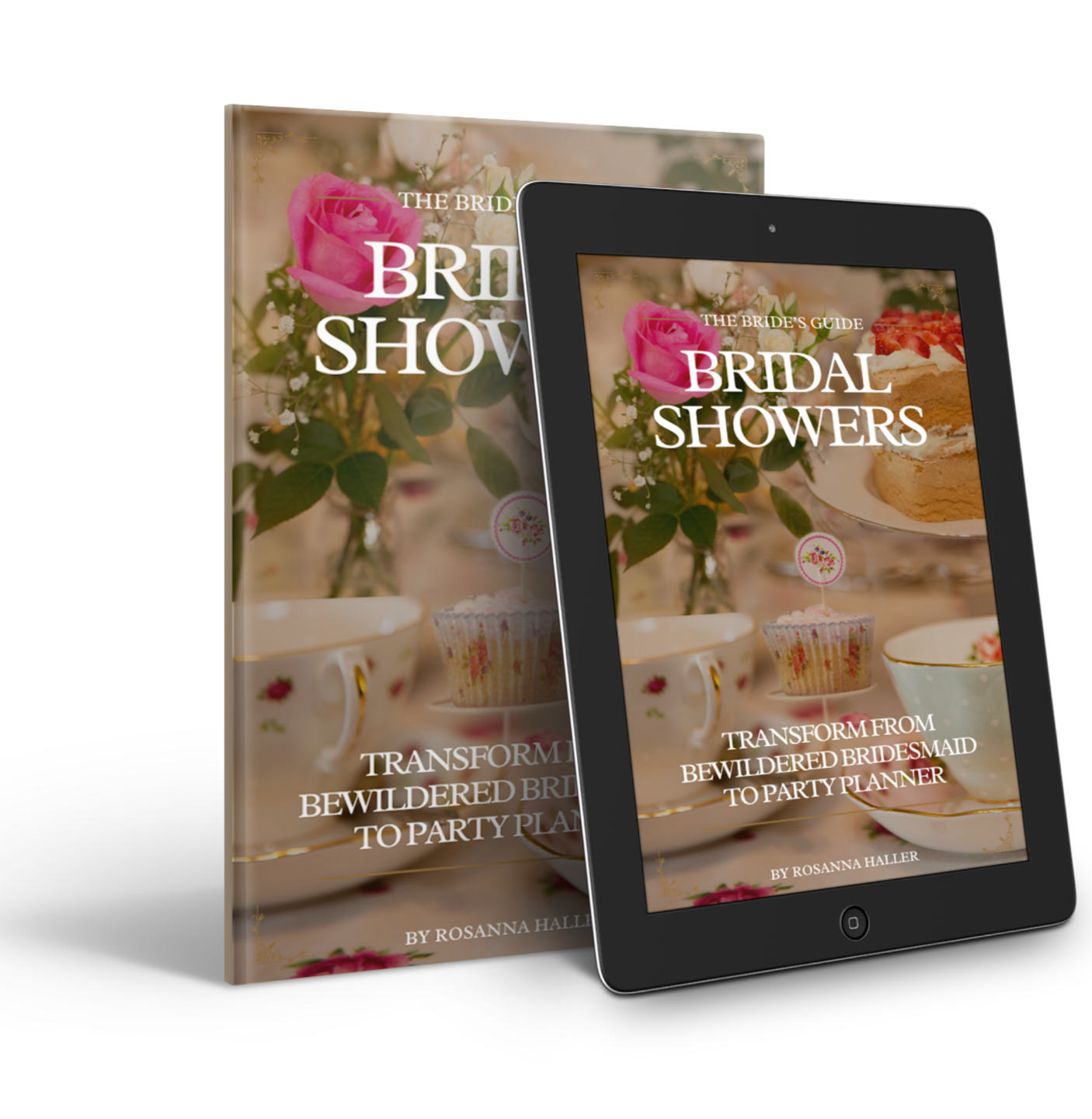 Bridal Shower Planning Guide book cover with themes, games, and timelines