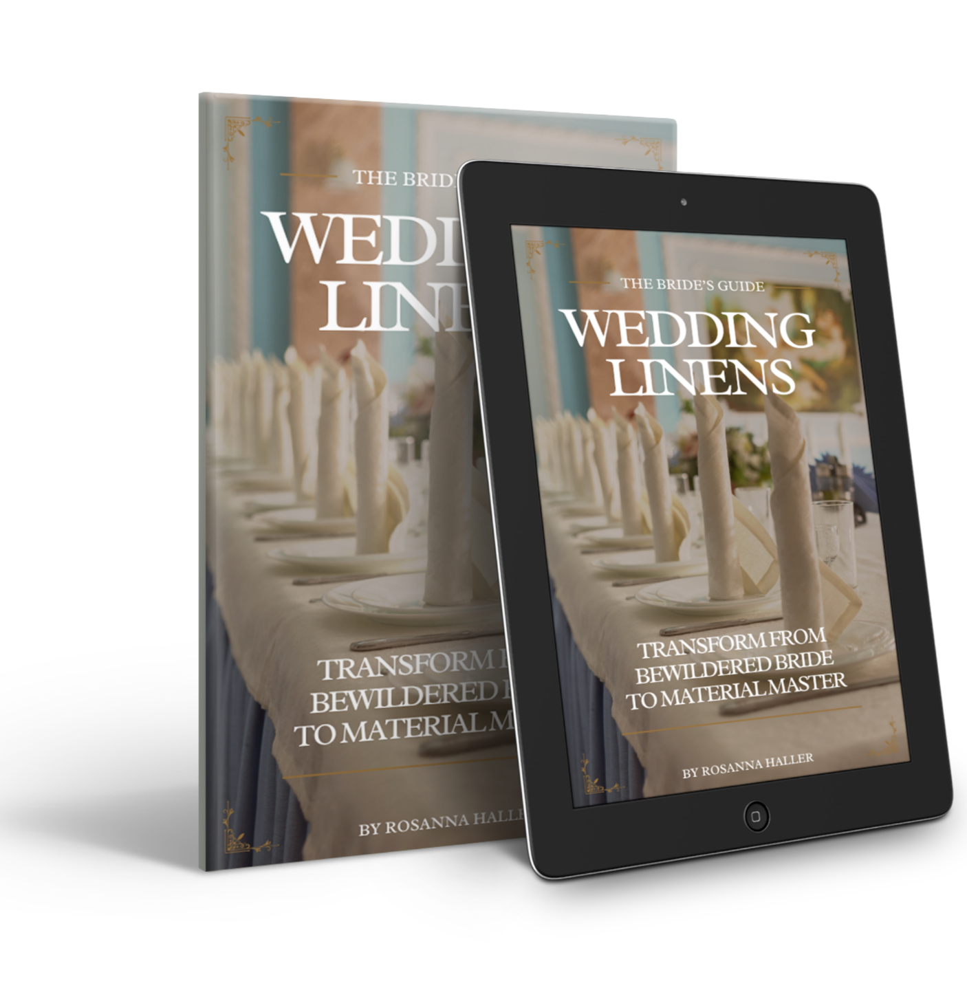 Wedding Linens Book Cover — Elegant and Coordinated Table and Chair Decor
