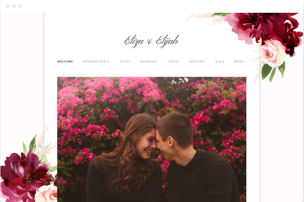 Example Wedding Website from JOY, Free Wedding Websites and Registry