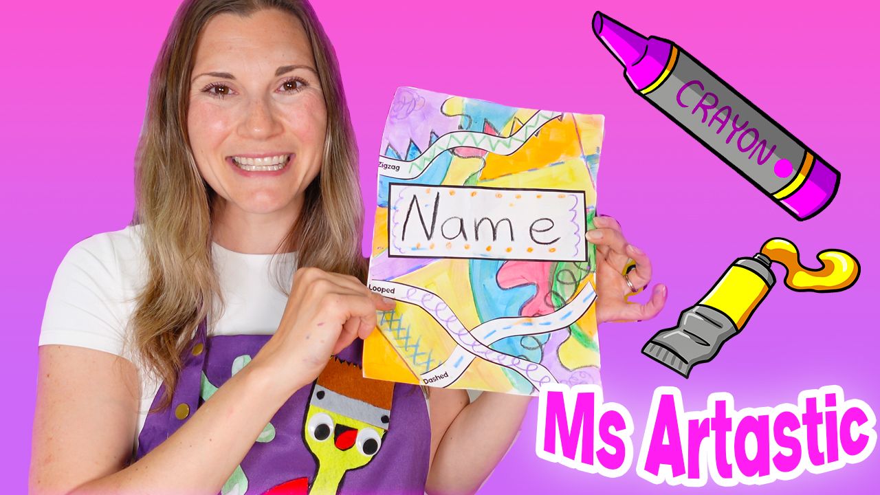 Teach young artists about types of lines with this helpful line art lesson for Pre-K, Kindergarten, and 1st Grade. Watch the free video tutorial and learn how to access the full lesson plan inside the Artastic Collective Art Curriculum.